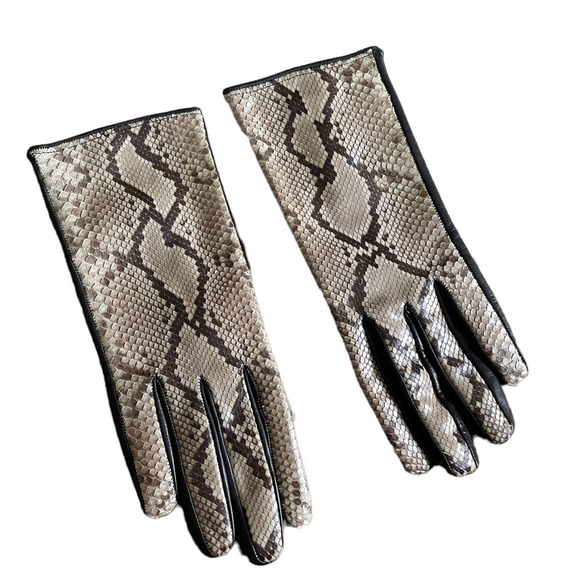 Vintage TANNER Snakeskin Leather Gloves Made In Italy Women's Size 6.5 - Picture 1 of 7